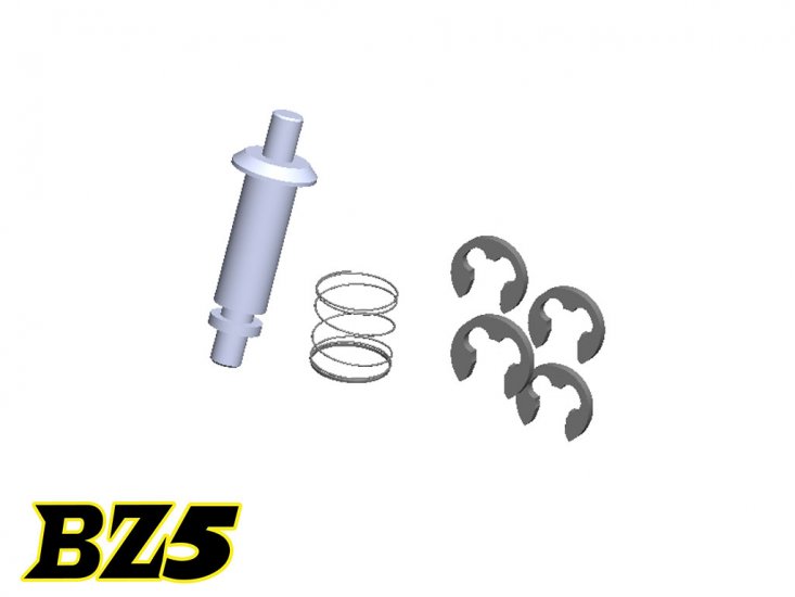 Servo Saver Shaft & E-clips & Spring - Click Image to Close