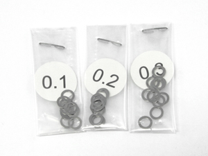 4 x 6mm shims 0.1/0.2/0.3 x 10/each